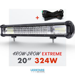 4ROW-2ROW CREE 20″ LED-Bar (E-merket) - 324Watt - Inkludert DT-2 Relésett