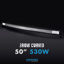 Kjøp 50″ Buet (bøyd) LED-rampe bar med 540Watt og 32400lum billig på Ledstars.se med braketter, kabler og reléer. For bil og arbeidsplass! Gratis frakt!