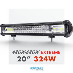 Best i test! Ekstralys 20″ 4ROW-2ROW Extreme 324 Watt LED-bjelke LED Bar ramp på Ledstars for bil- og arbeidslys - Billig - SALG - Gratis levering