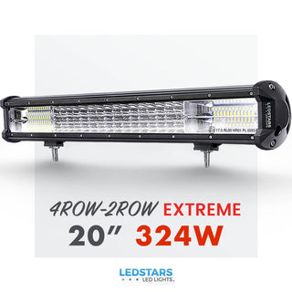 Best i test! Ekstralys 20″ 4ROW-2ROW Extreme 324 Watt LED-bjelke LED Bar ramp på Ledstars for bil- og arbeidslys - Billig - SALG - Gratis levering