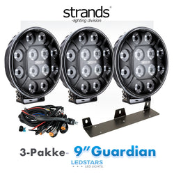 3X Swedstuf Guardian 9" KOMPLETT LED EXTRALJUS PAKKE 360WATT